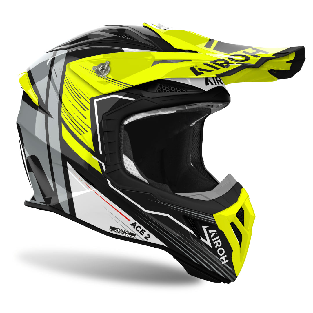 Airoh Aviator Ace 2 Engine Gloss MX Helmet Yellow