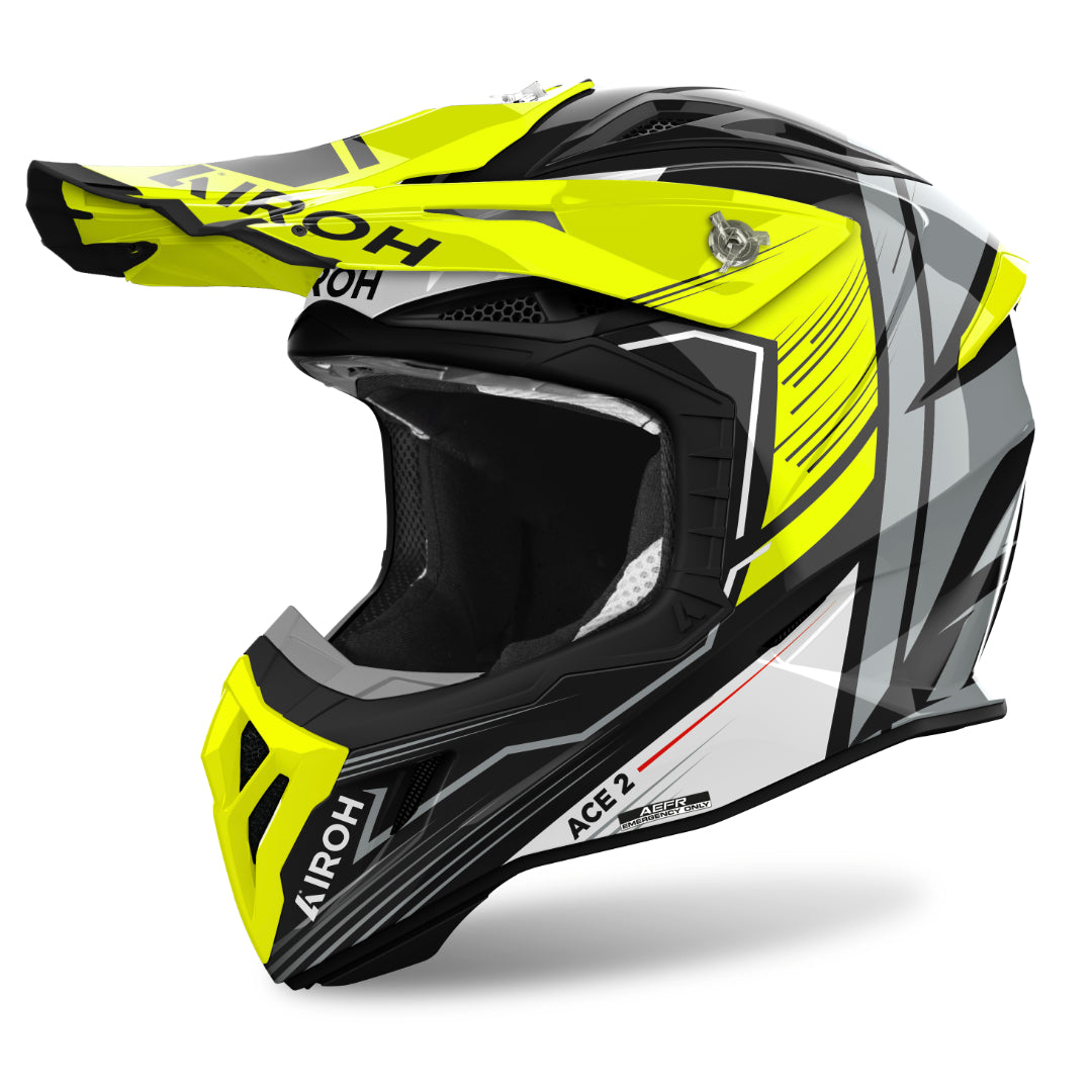 Airoh Aviator Ace 2 Engine Gloss MX Helmet Yellow