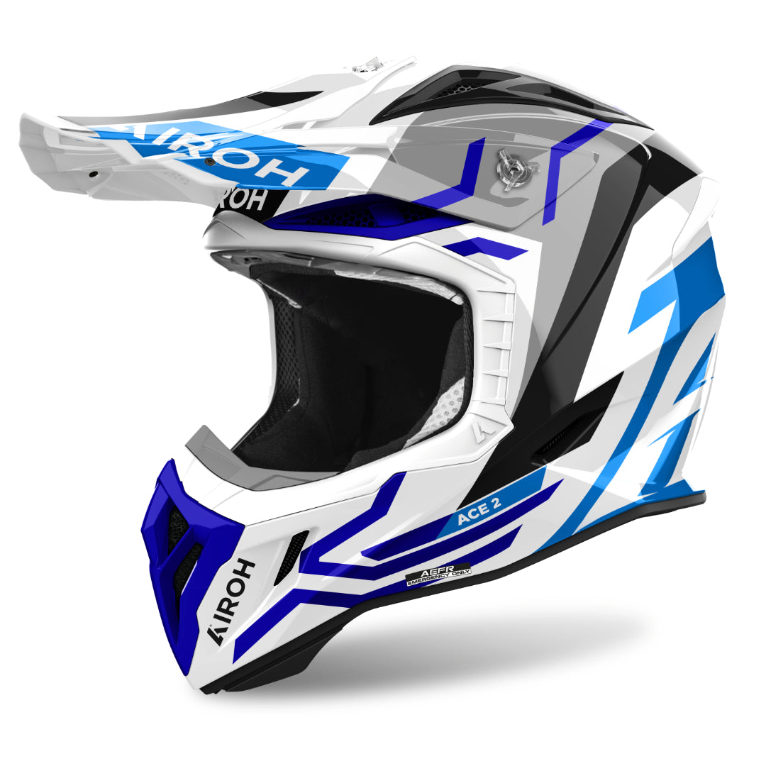 Airoh Aviator Ace 2 Ground Gloss MX Helmet Blue