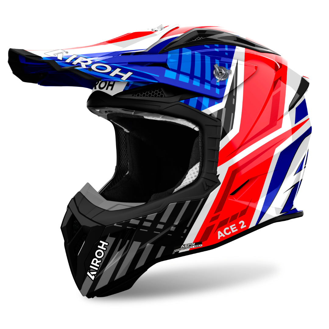 Airoh Aviator Ace 2 Proud Gloss MX Helmet Blue/Red