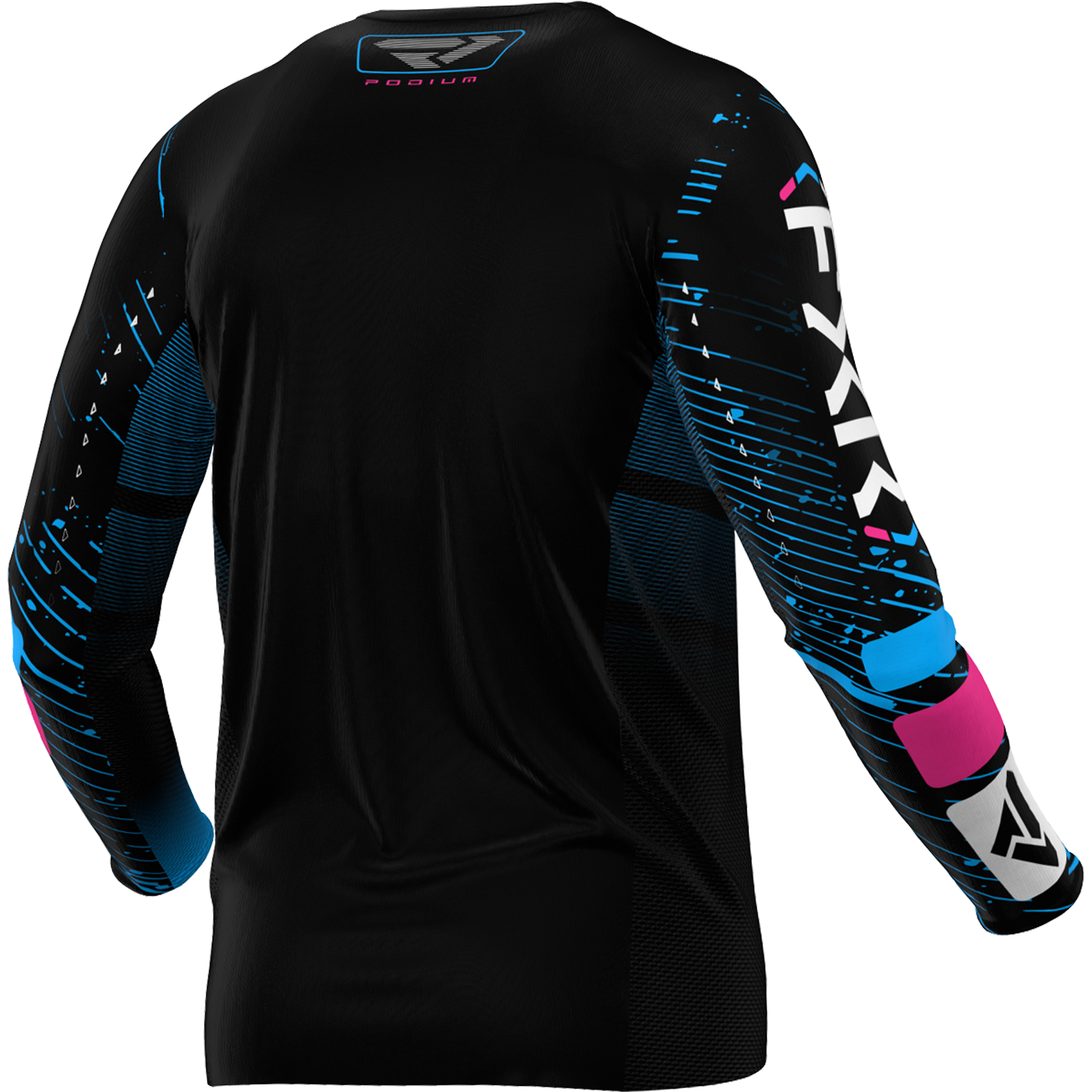 FXR Podium MX Jersey 2025 Black/Cyan/Pink