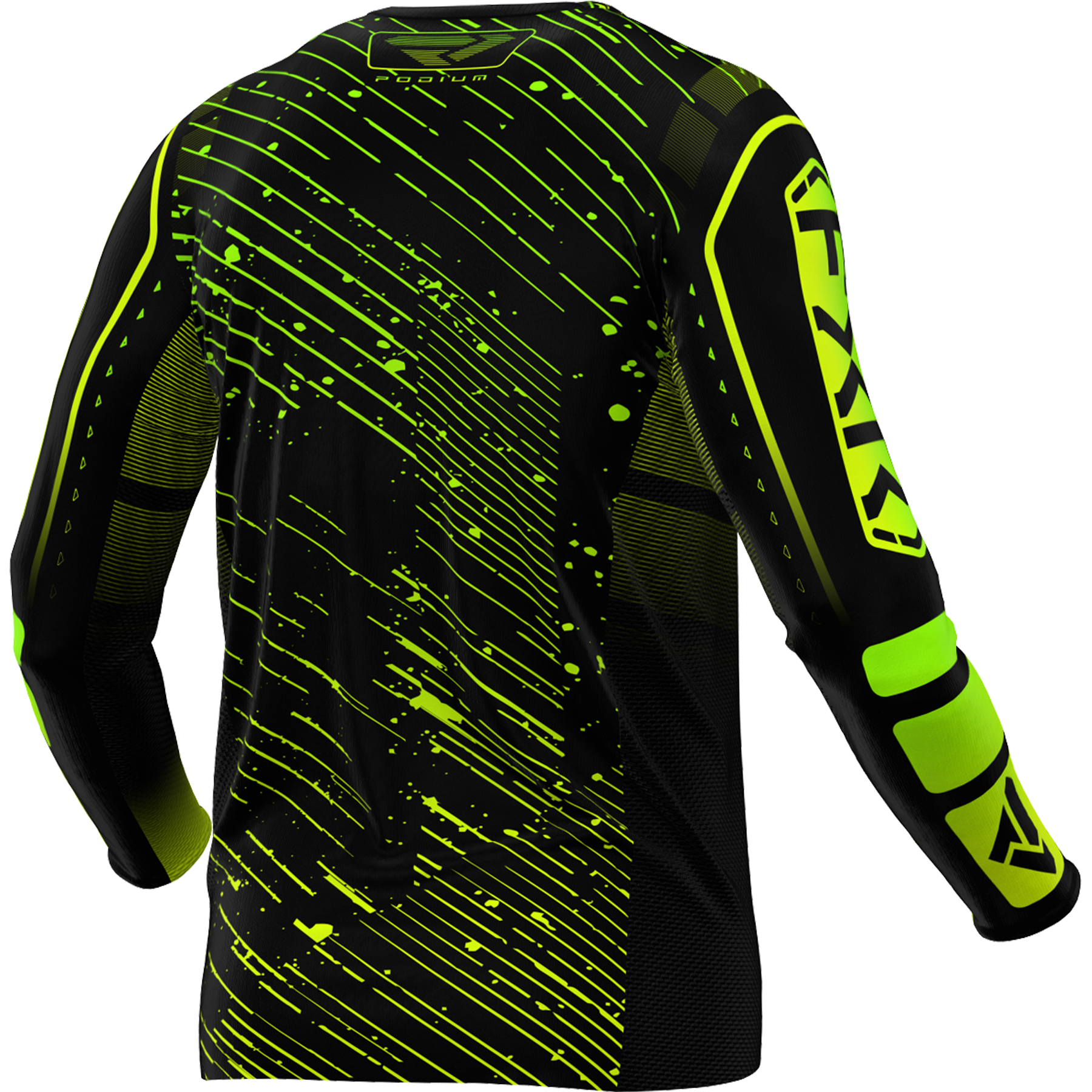 FXR Podium MX Jersey 2025 Black/HiVis/Lime