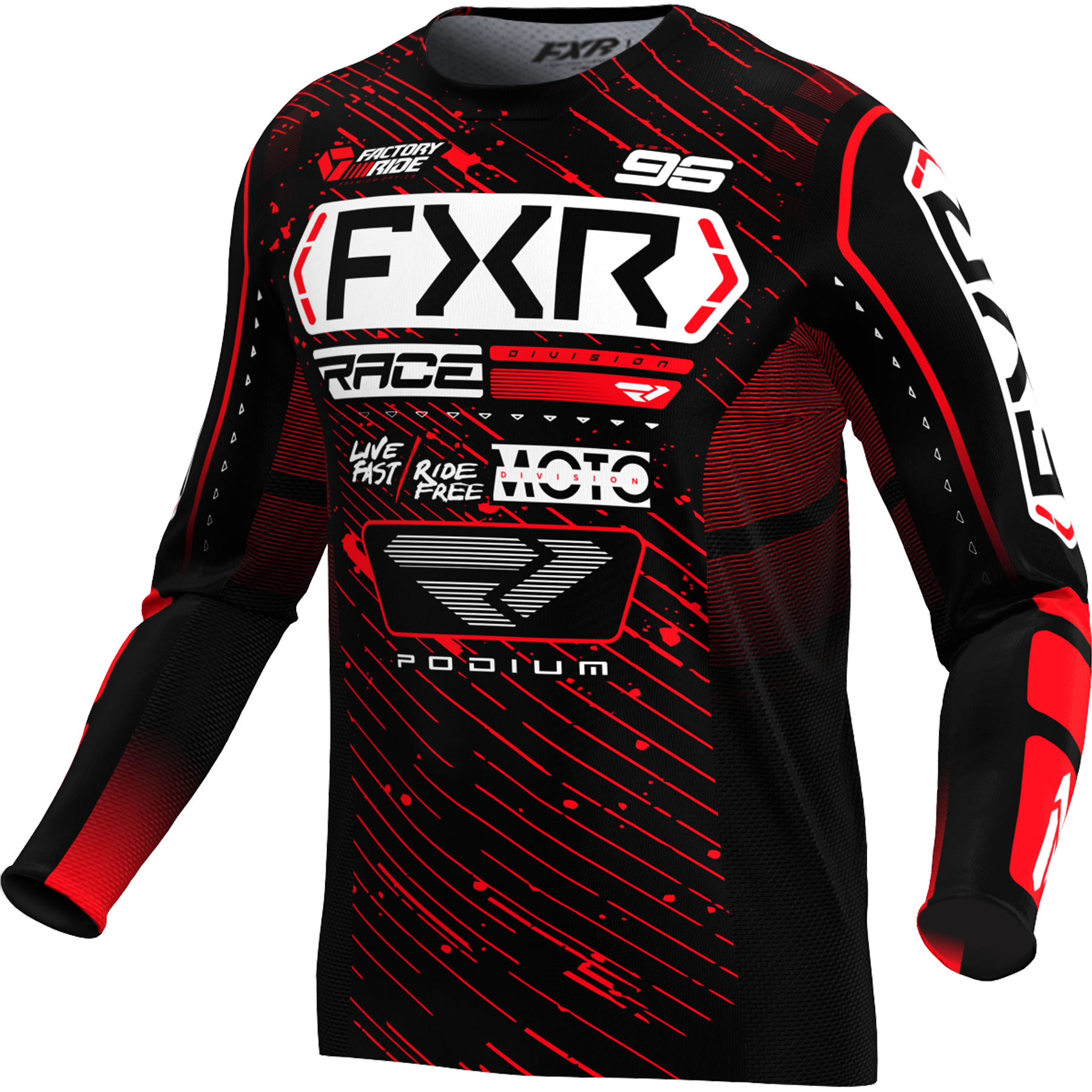 FXR Podium MX Jersey 2025 Black/Red