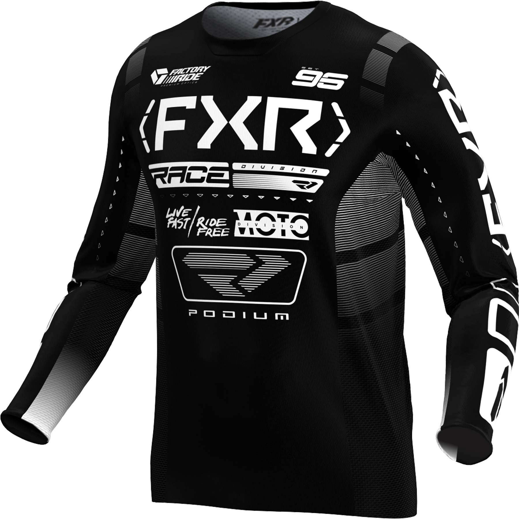 FXR Podium MX Jersey 2025 Black/White