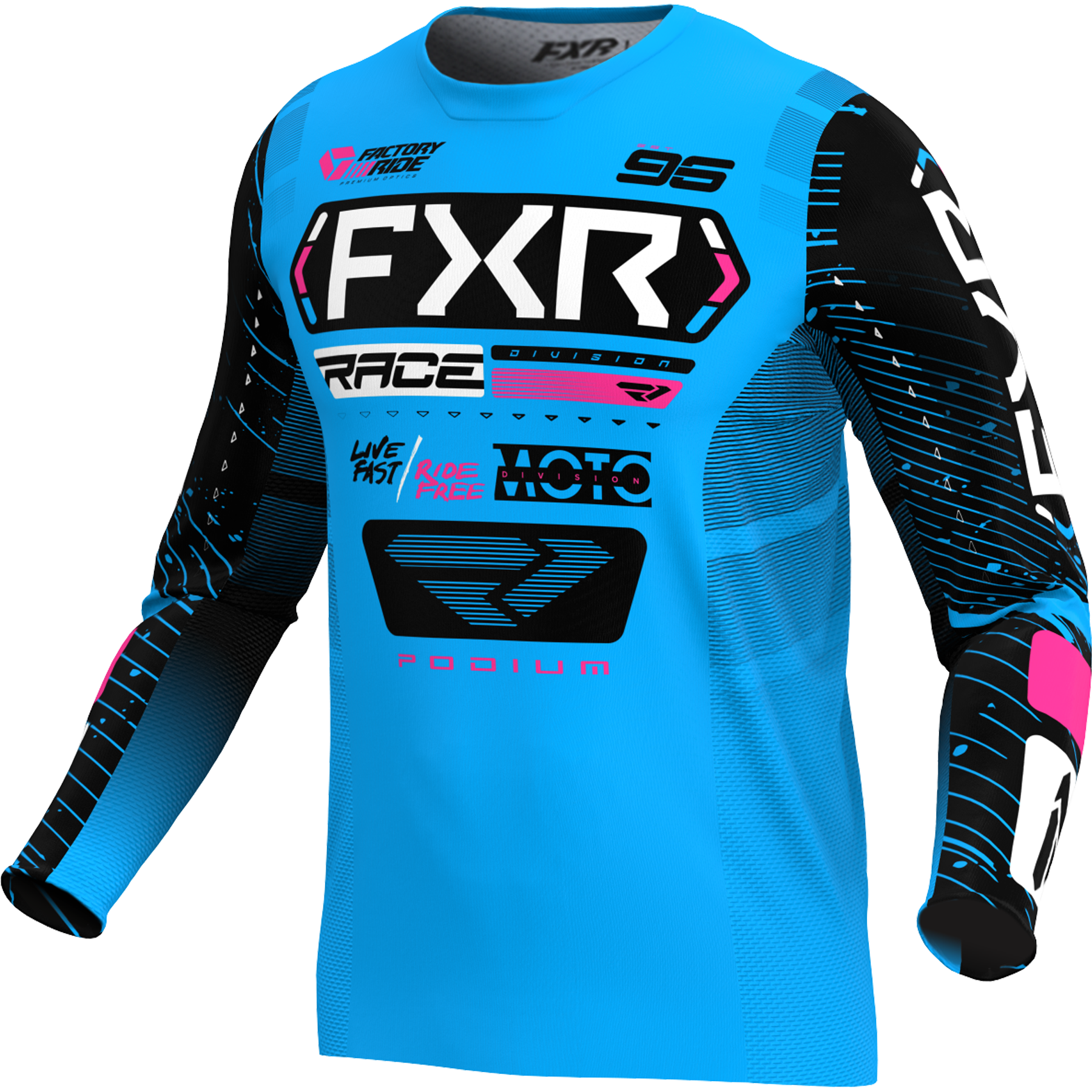 FXR Podium 2025 MX Kit Combo Cyan/Black/Pink