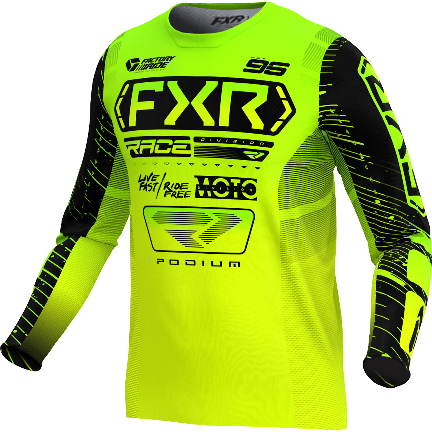 FXR Podium MX Jersey 2025 HiVis/Lime/Black