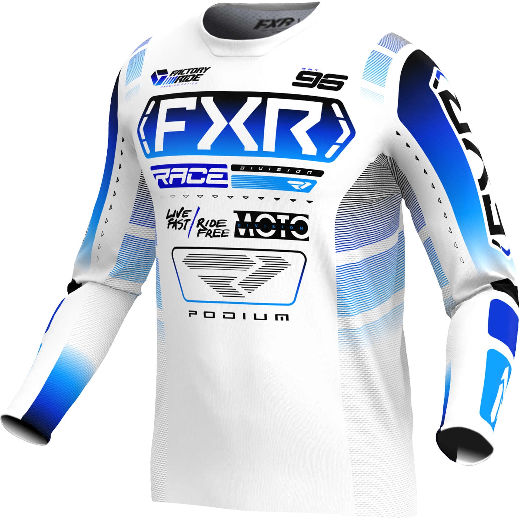 FXR Podium 2025 MX Kit Combo White/Blue