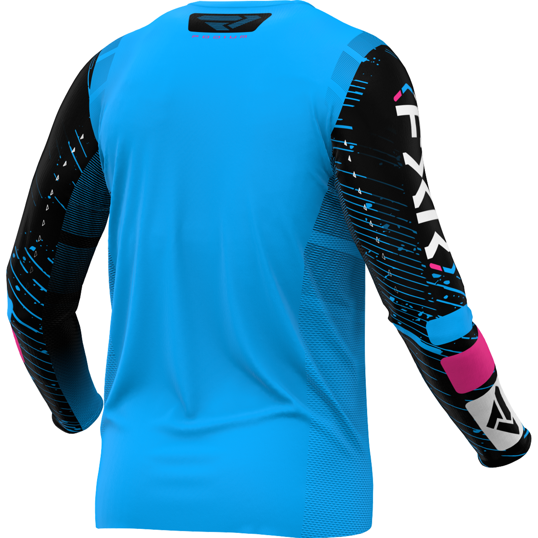 FXR YOUTH Podium MX Jersey 2025 Cyan/Black/Pink