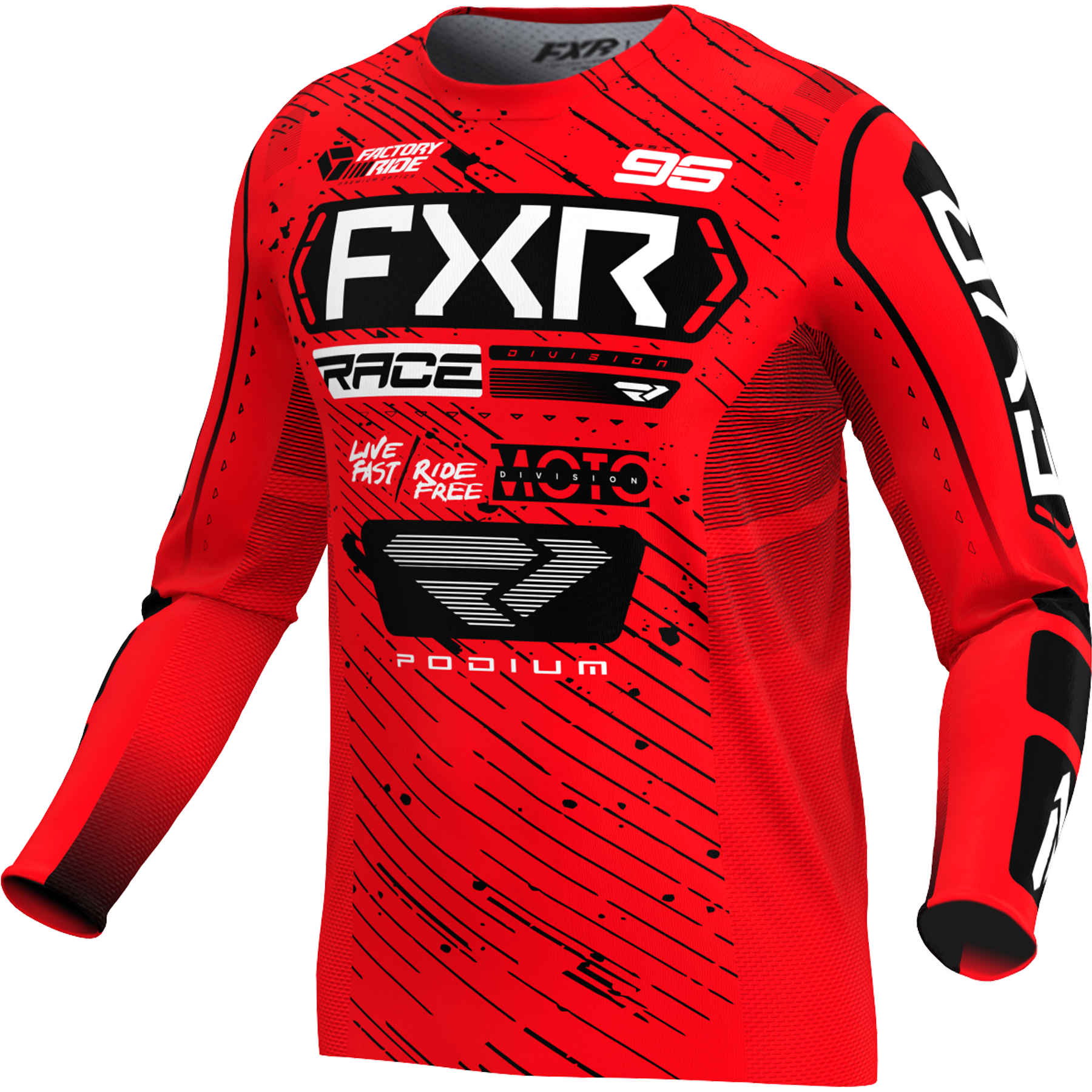 FXR YOUTH Podium MX Jersey 2025 Red/Black