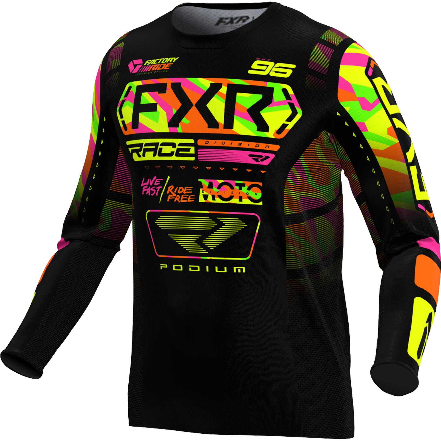 FXR YOUTH Podium MX Jersey 2025 Sherbet Camo