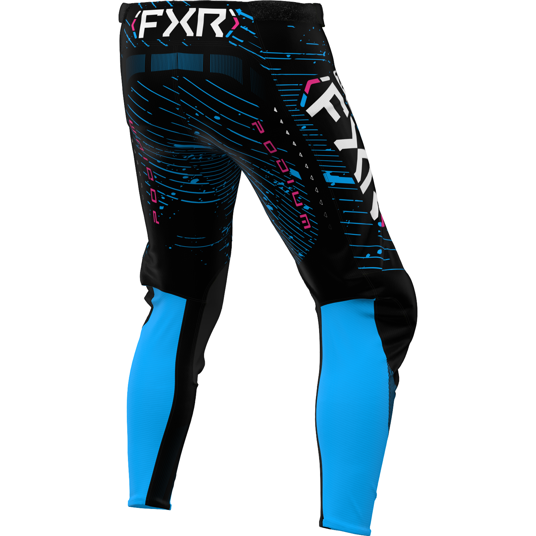 FXR YOUTH Podium MX Pant 2025 Black/Cyan/Pink