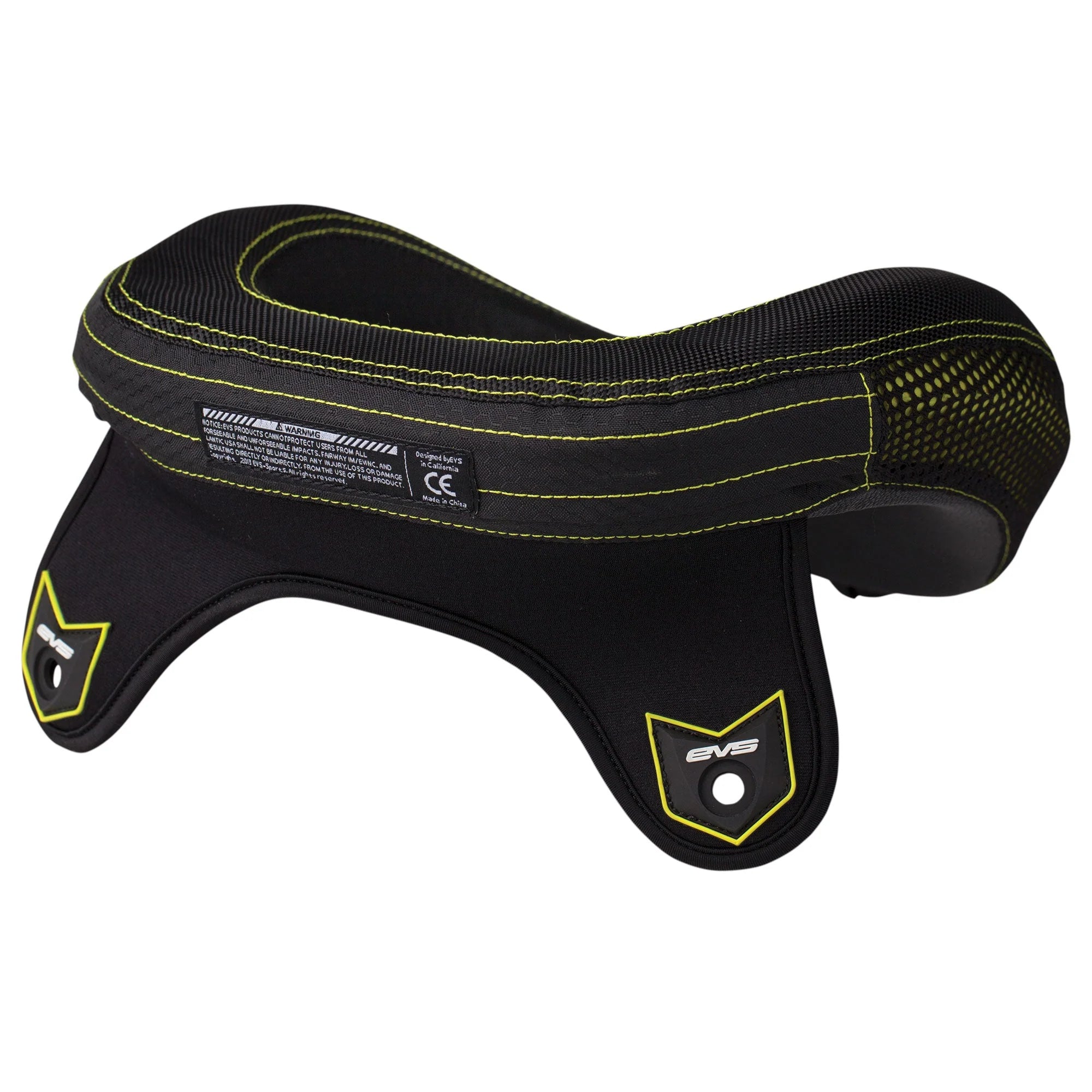 EVS R3 Neck Protector Including Armour Straps Youth Black/Hi-Viz Yellow