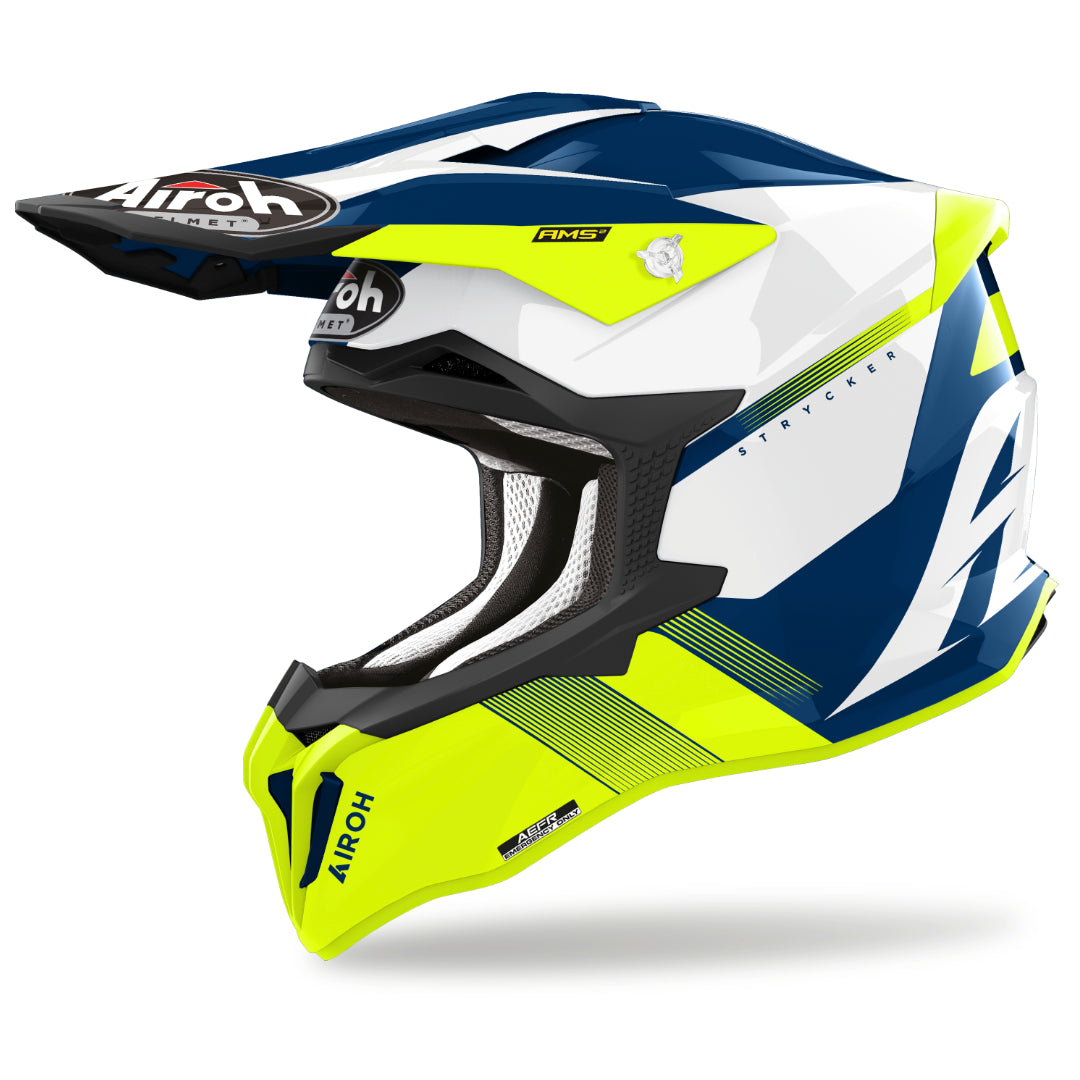 Airoh Strycker Blazer Gloss MX Helmet Yellow