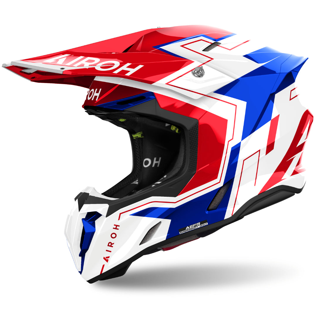 Airoh Twist 3 Dizzy Gloss MX Helmet Blue/Red