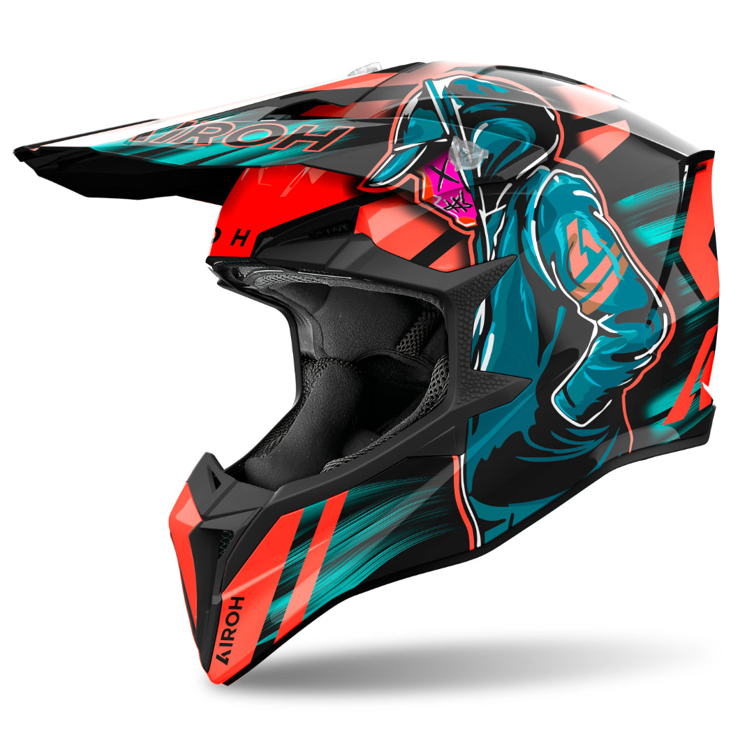 Airoh Wraaap Cyber Gloss MX Helmet Orange