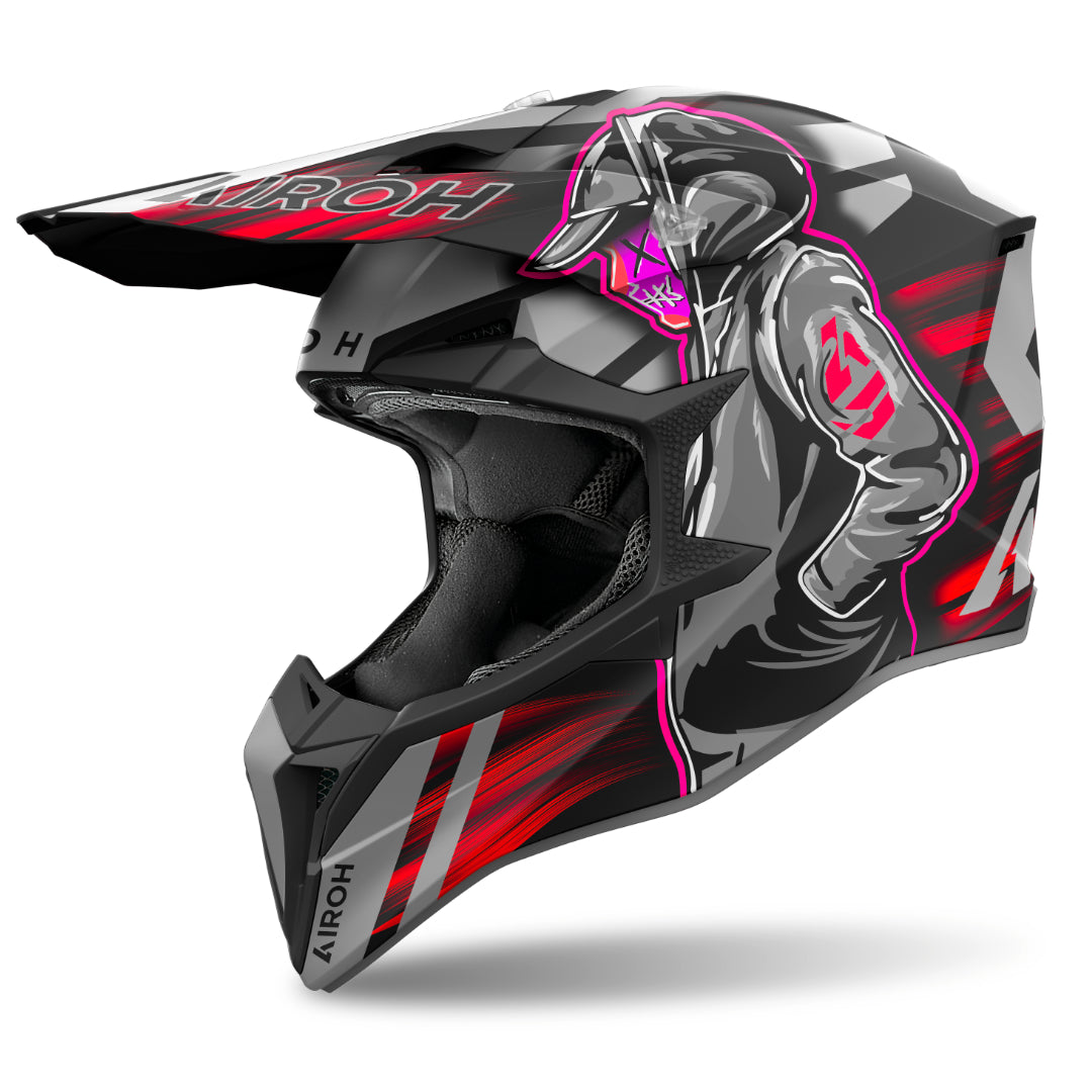 Airoh Wraaap Cyber Matt MX Helmet Red