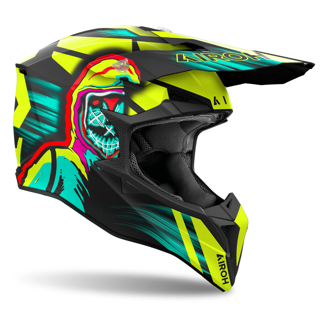 Airoh Wraaap Cyber Gloss MX Helmet Yellow