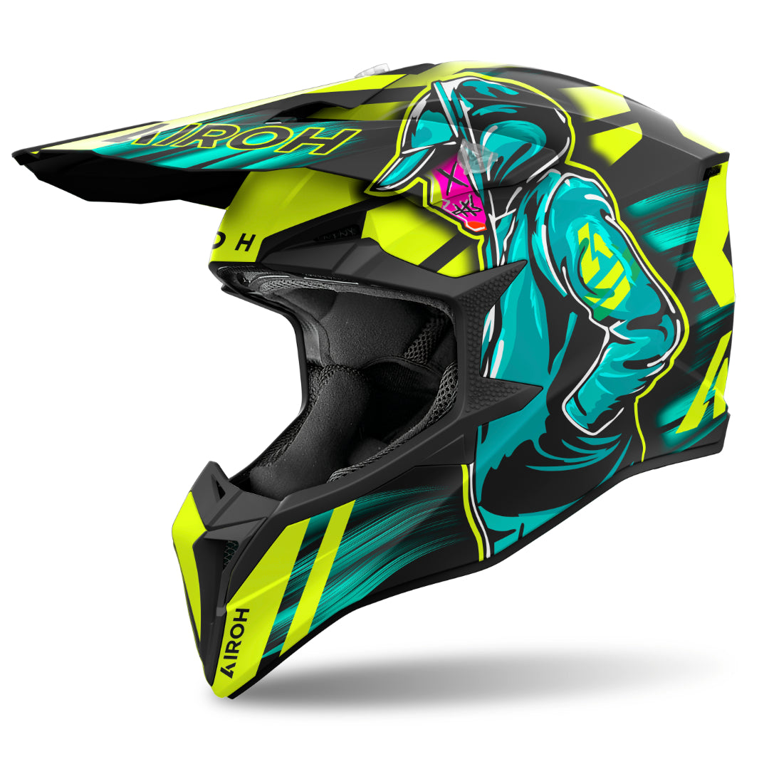 Airoh Wraaap Cyber Gloss MX Helmet Yellow