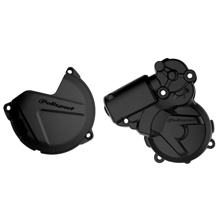 Polisport Clutch & Ignition Cover Protector KTM EXC250/300 13-16, Husky TE250/300 14-16 Black