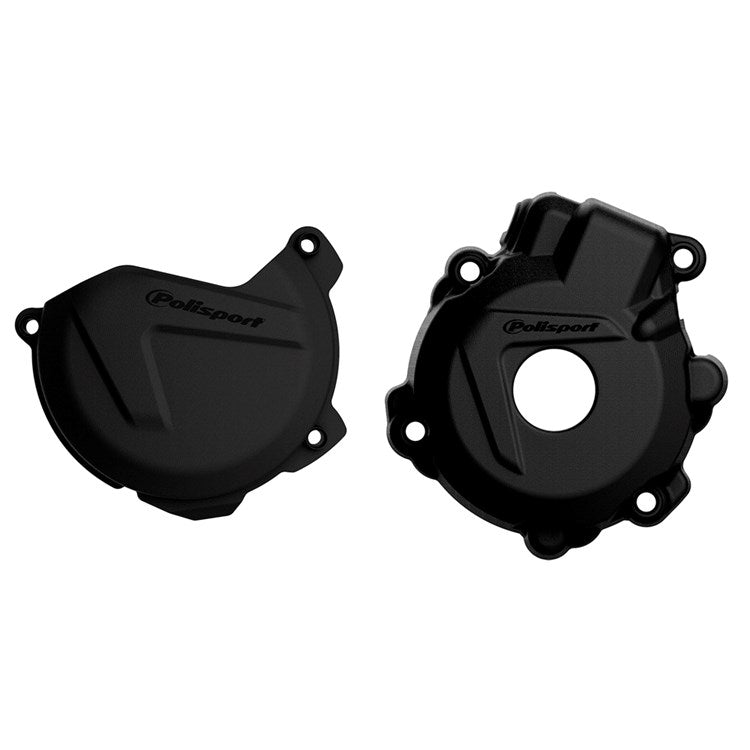 Polisport Clutch & Ignition Cover Protector KTM EXCF250/350 14-16, Husky FE250/350 14-16 Black