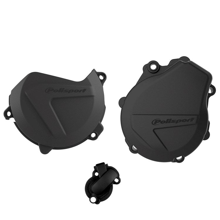 Polisport Clutch & Ignition Cover Protector KTM EXCF450/500 17-23, Husky FE450/501 17-23 Black