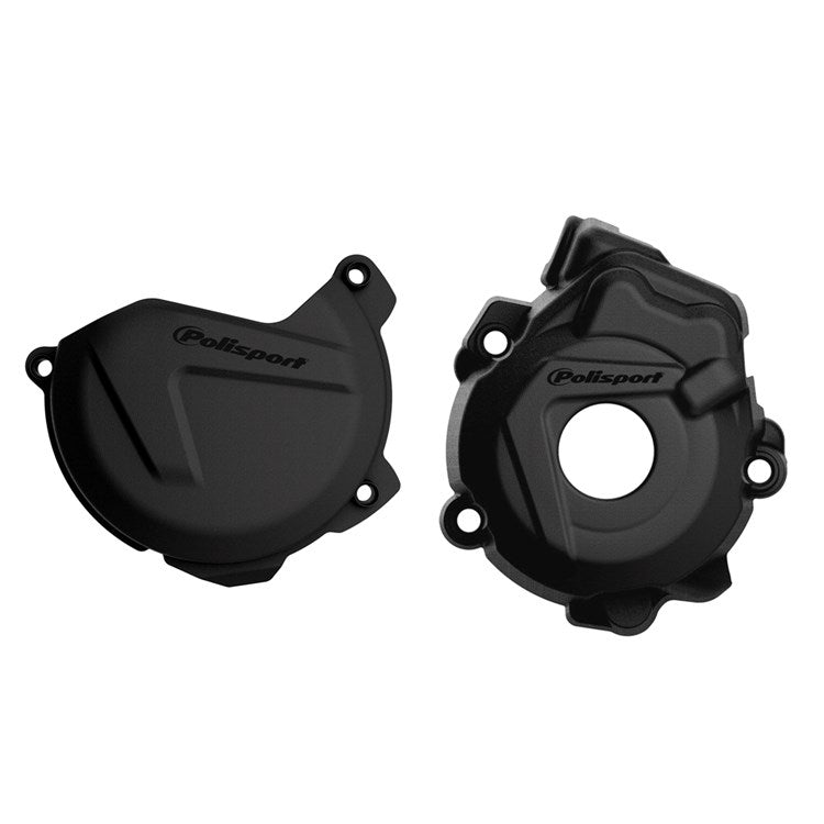 Polisport Clutch & Ignition Cover Protector KTM SXF250-350 13-15, Husky FC250/350 14-15 Black