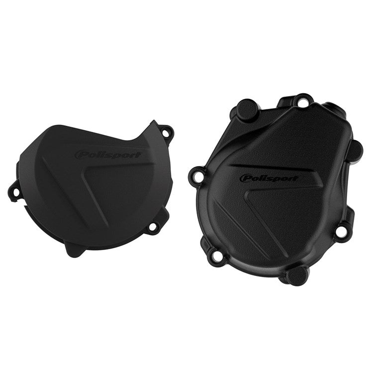 Polisport Clutch & Ignition Cover Protector KTM SXF450 16-22, Husky FC/FX450 16-22 Black