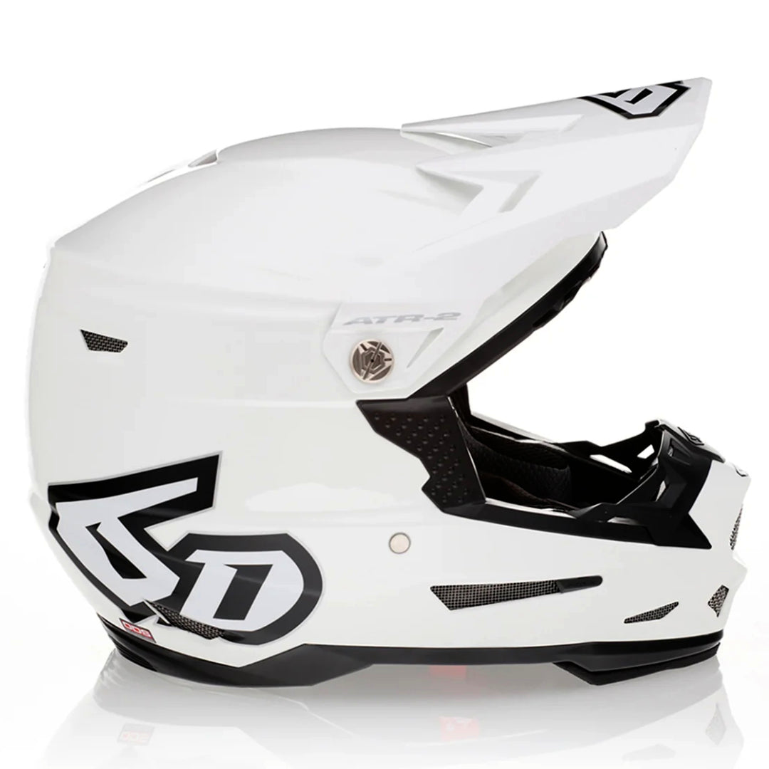 6D ATR-2Y Youth MX Helmet Solid Gloss White