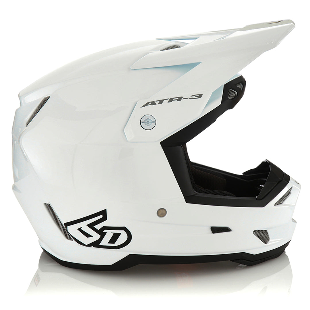 6D ATR-3 MX Helmet Solid Gloss White