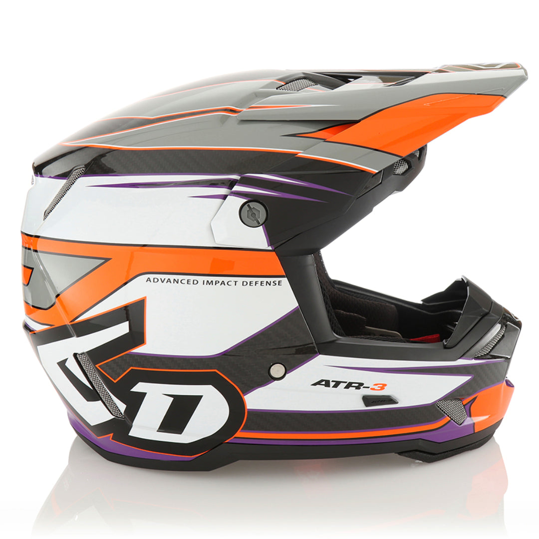 6D ATR-3 MX Helmet Hyper Gloss Neon Orange/Purple