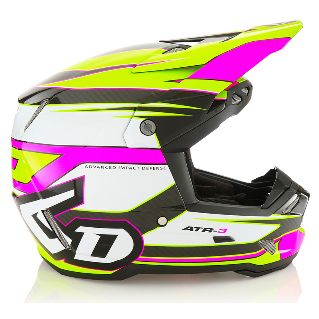 6D ATR-3 MX Helmet Hyper Gloss Neon Pink/Yellow