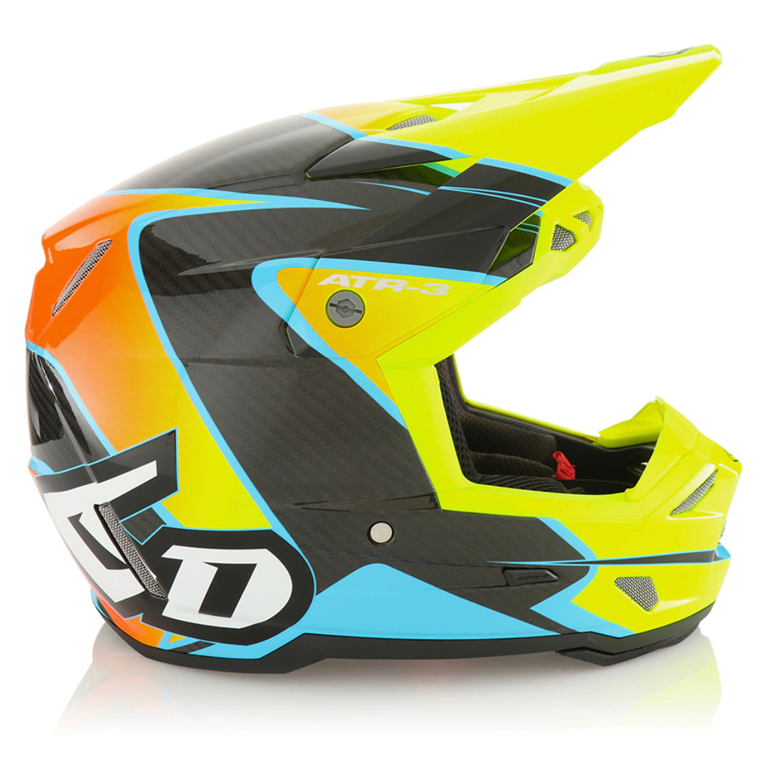 6D ATR-3 MX Helmet Wave Gloss Cyan/Neon Orange/Yellow