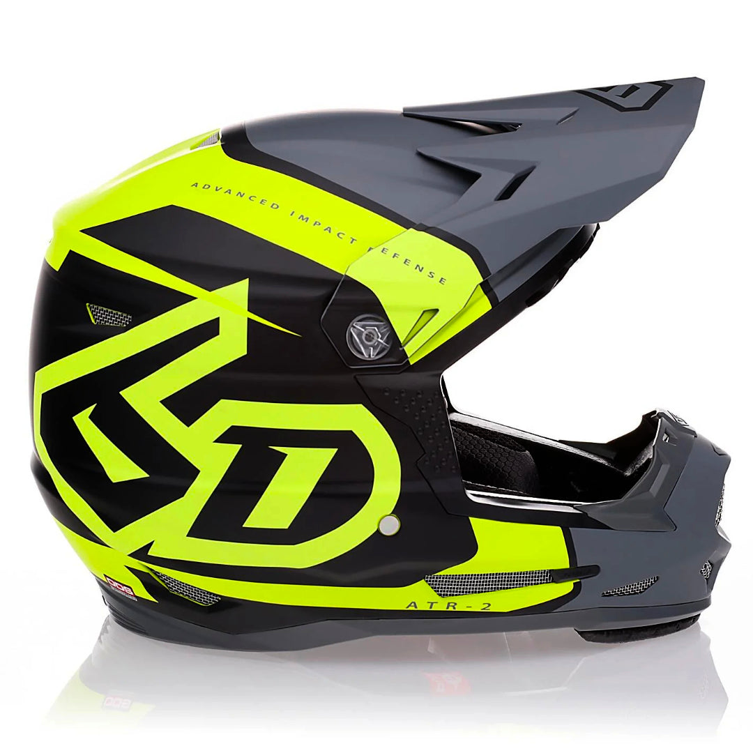 6D ATR-2Y Youth MX Helmet Torque Neon Yellow Grey Matte