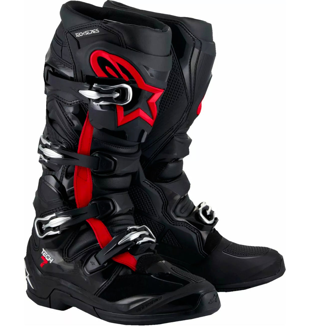 Alpinestars Tech 7 Motocross Boots Black/Red Fluo