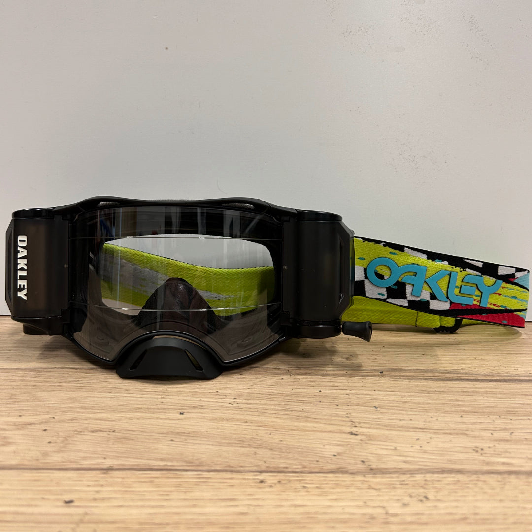 Oakley Airbrake MX Roll Off Goggle Jeffrey Herlings Signature Black/Teal/Yellow - Clear Lens