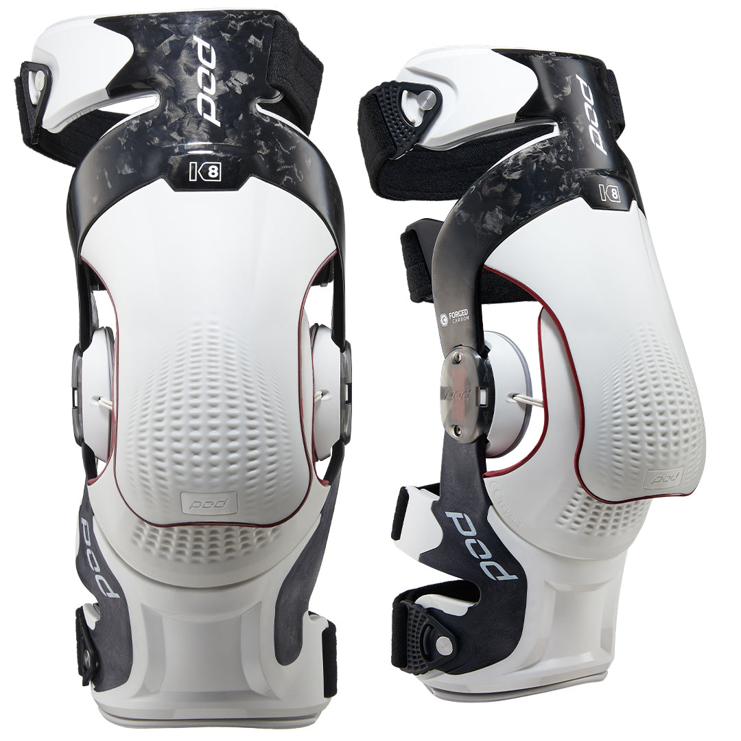 POD K8 3.0 Knee Brace Pair Carbon Black/White