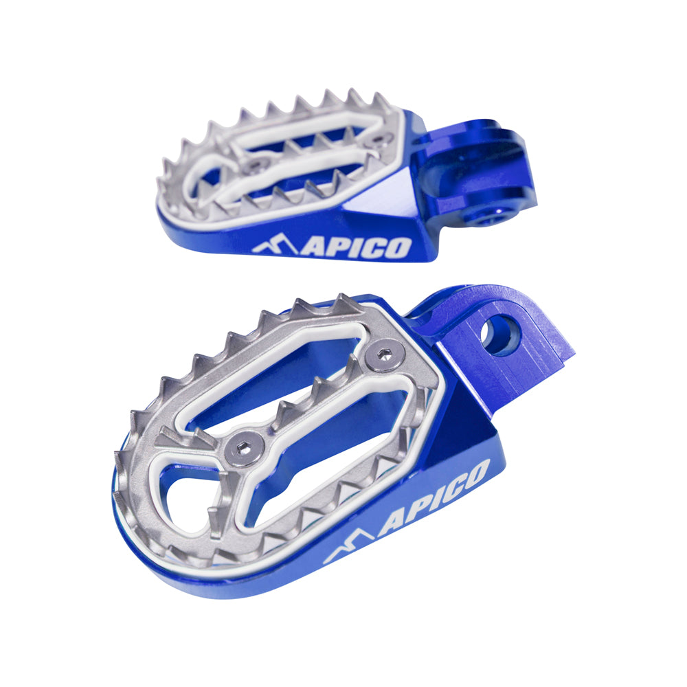 Apico Pro-Bite Foot Pegs KTM/HUSKY/GAS SX85 18-23, SX/SX-F/TC/FC 16-22, EXC/EXC-F/FE 17-23, MC/EC 21-23 Blue