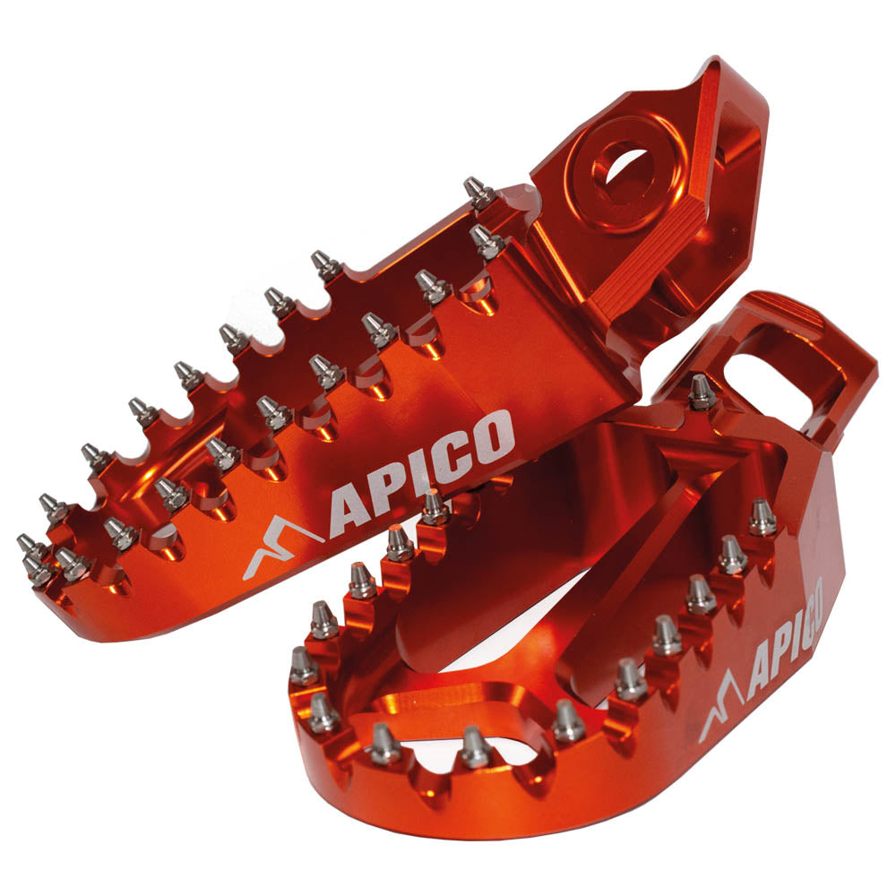 Apico Extreme Foot Pegs KTM/HQV/GAS SX/SX-F125-450 2023, TC/FC125-450 2023, MC-F250-450 FACTORY ED 2023 Orange