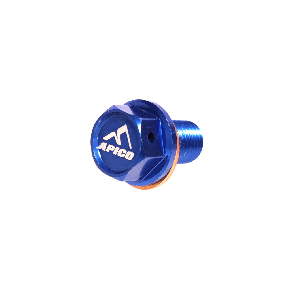 Apico Magnetic Sump Bolt YAMAHA YZ125 05-23, YZ/WR250F 01-23, YZ/WR450F 03-23 Blue